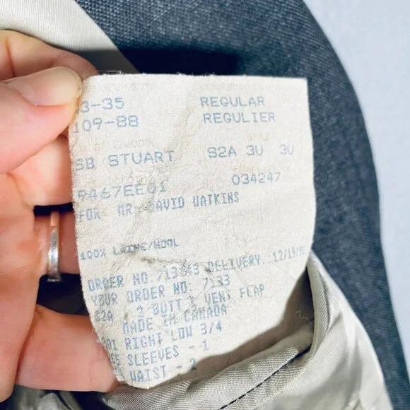 Vintage Paul Stuart Blazer Mens 44R Gray Wool Sport Coat Jacket Union Sport Coats & Blazers